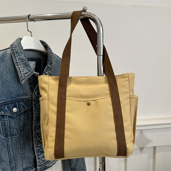 Large Capacity Tote Canvas Bag (Khaki)