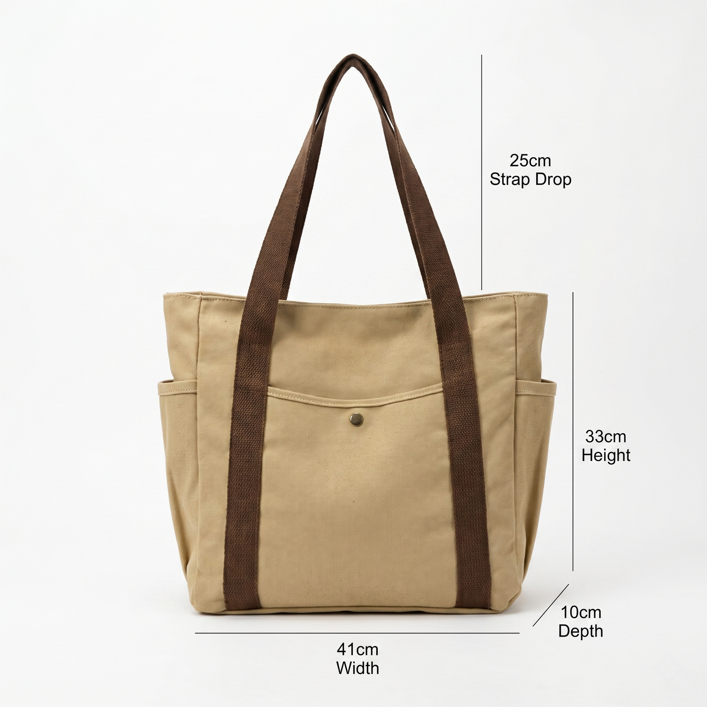 Large Capacity Tote Canvas Bag (Khaki)
