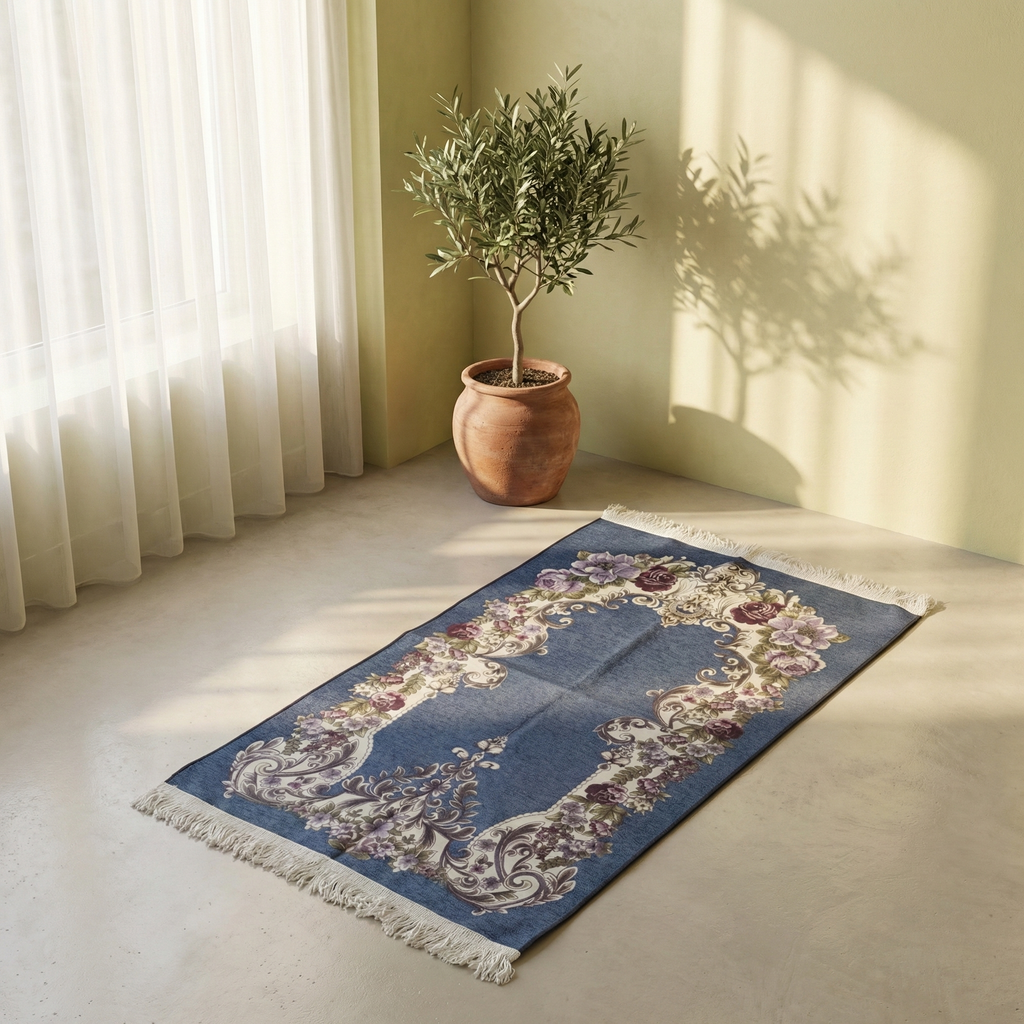 Premium Turkey Jaynamaz - Indigo Bloom