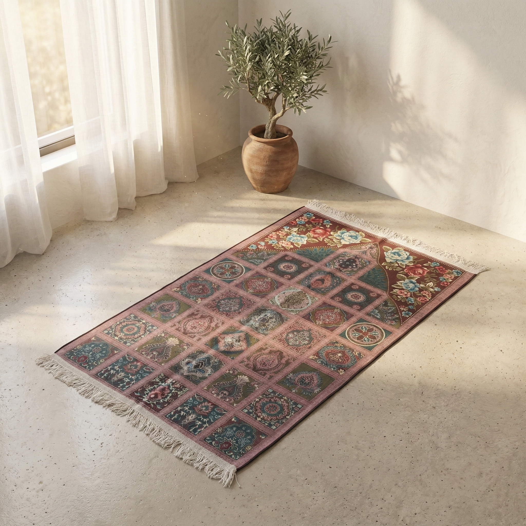 Premium Turkey Jaynamaz - Rosewood Grid