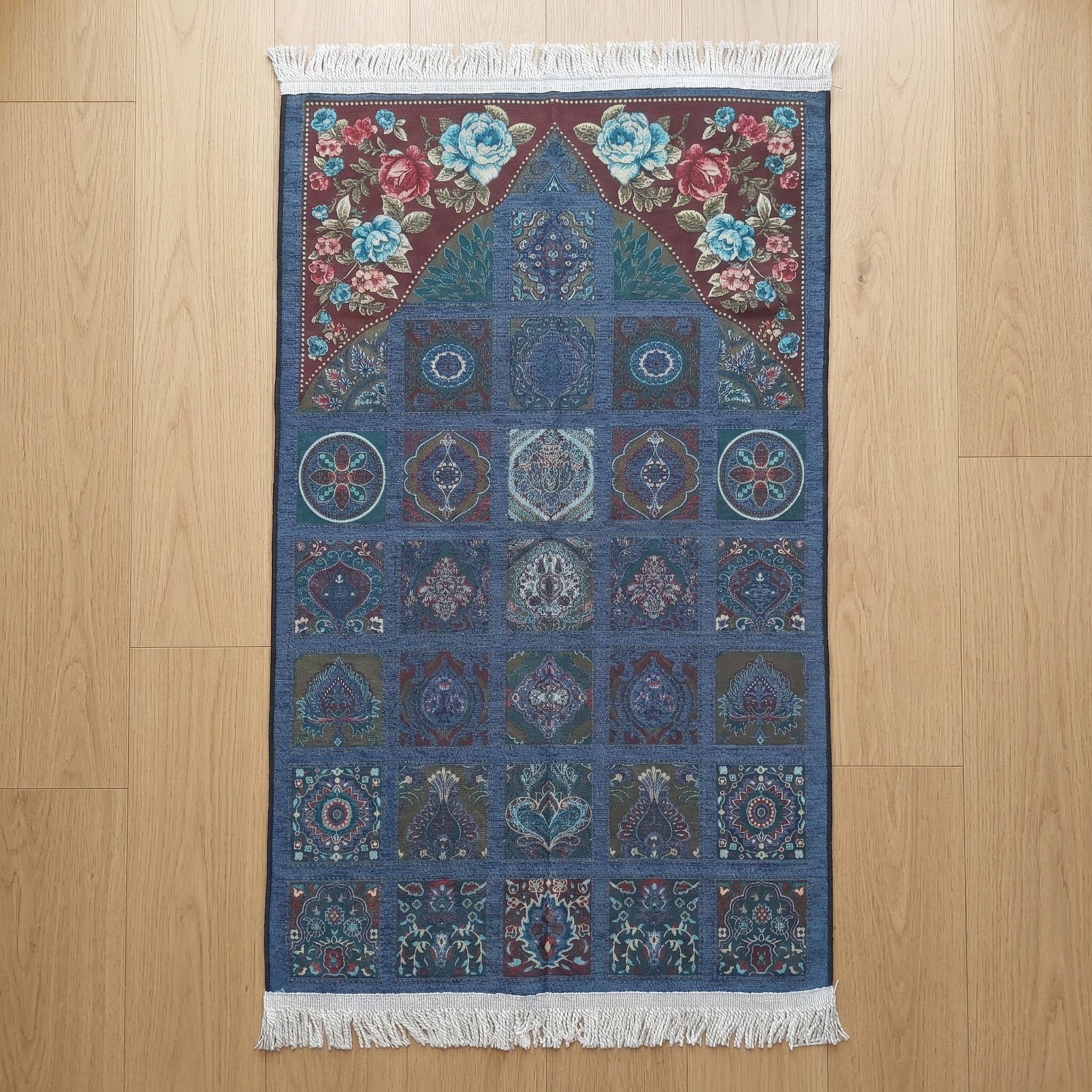 Premium Turkey Jaynamaz - Indigo Grid